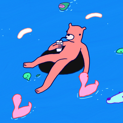 Bear Relaxing On River GIF