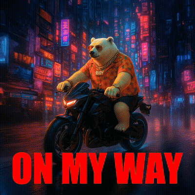 Bear Riding Motorcycle On My Way GIF