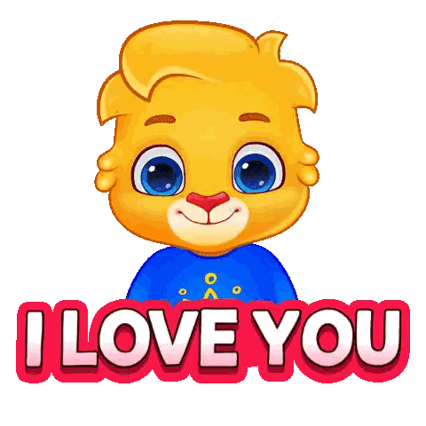 Bear Saying I Love You With Heart Sticker