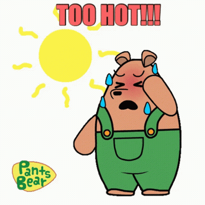 Bear Saying Too Hot GIF