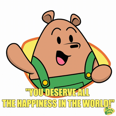 Bear Saying You Deserve All The Happiness GIF
