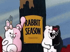 Bear Season Vs Rabbit Season Monokuma GIF