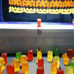 Bear Shaped Gummies Gathered In Single Space GIF