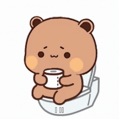 Bear Sitting On Toilet Holding Toilet Paper GIF