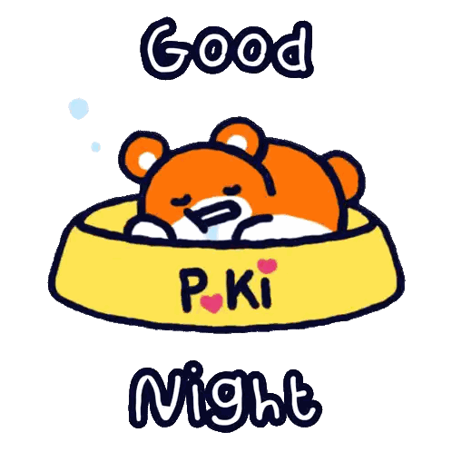 Bear Sleeping In Bowl Good Night Sticker