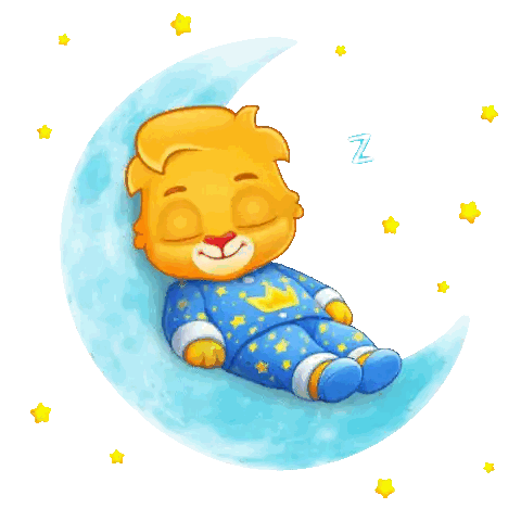 Bear Sleeping On Crescent Moon Sticker