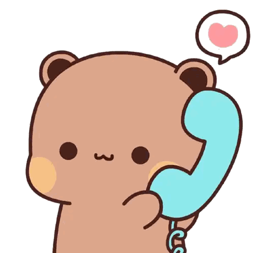 Bear Talking On Phone With Heart Sticker