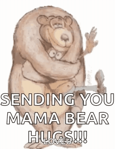 Bear Waving Saying Sending Mama Bear Hugs GIF