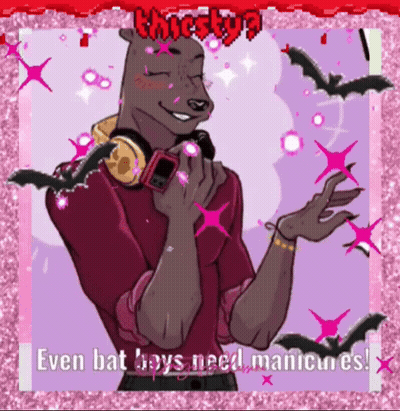 Bear Wearing Headphones Even Bat Boys Need Manicures GIF