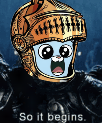 Bear Wearing Helmet Saying So It Begins GIF
