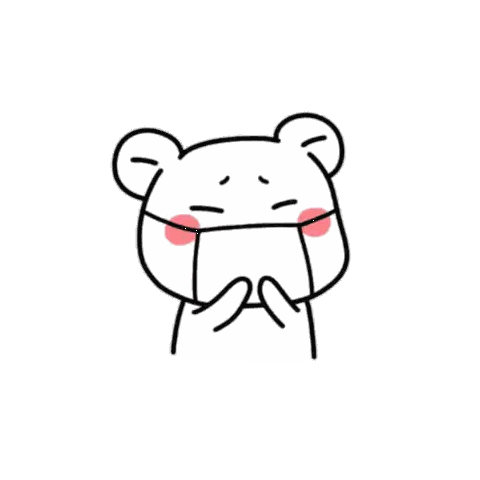 Bear Wearing Mask Cartoon Sticker