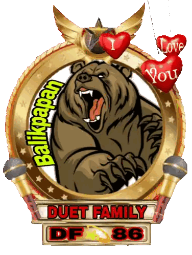 Bear With Duet Family DF 86 Sticker