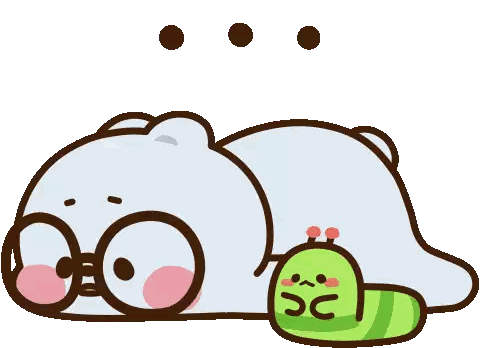 Bear With Glasses And Green Worm SC Sticker
