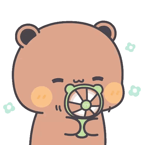 Bear With Small Fan GIF