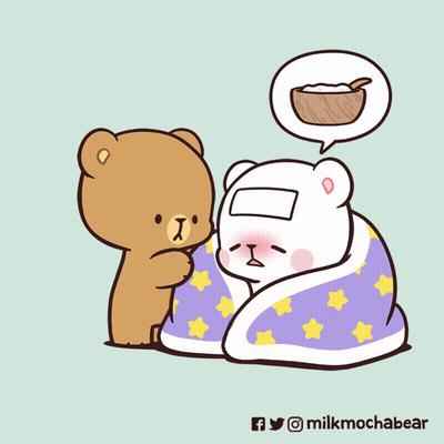 Bear With Thermometer Talking To Another Bear GIF