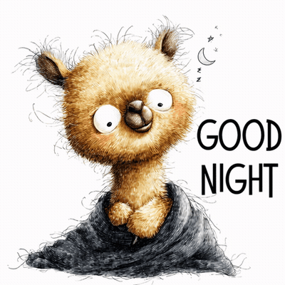 Bear Wrapped In Blanket Saying Good Night GIF