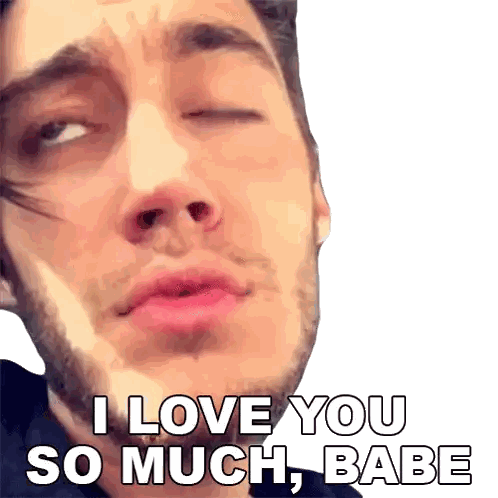 Beard Man Saying I Love You Babe Sticker