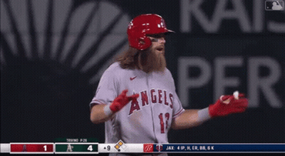 Bearded Baseball Player In Angels Jersey GIF