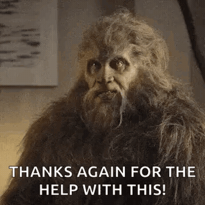 Bearded Bigfoot On Couch Thanks Again GIF