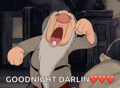 Bearded Cartoon Character Yawning Goodnight Darling GIF