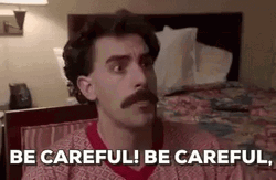 Bearded Cohen Says Be Careful GIF
