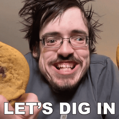 Bearded Glasses Man Holding Cookie Let's Dig In GIF