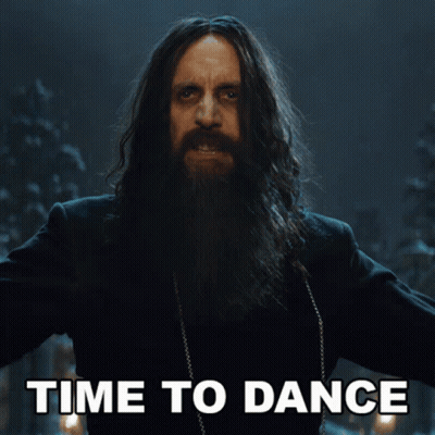 Bearded Long Haired Man At Time To Dance Sign GIF