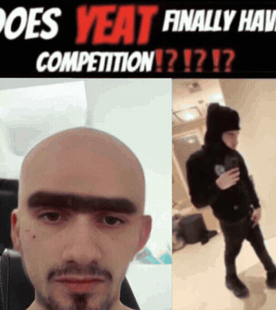Bearded Man Asks Does Yeat Finally Have Competition GIF