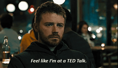 Bearded Man At Table Saying Feel Like I'm At A TED Talk GIF