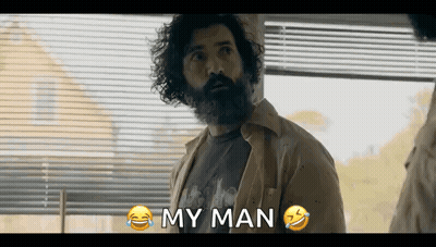 Bearded Man At Window Saying My Man GIF