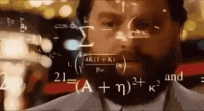Bearded Man Before Math Equations Screen GIF