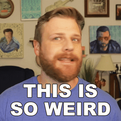 Bearded Man Blue Shirt This Is So Weird GIF