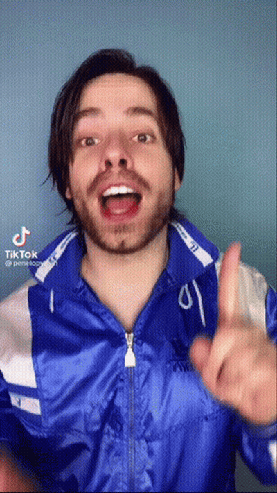 Bearded Man Blue White Jacket Funny Face GIF