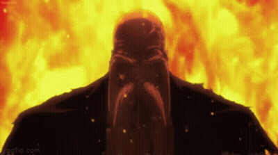 Bearded Man By Large Fire GIF