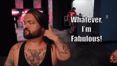 Bearded Man Chest Tattoo Says Whatever I'm Fabulous GIF