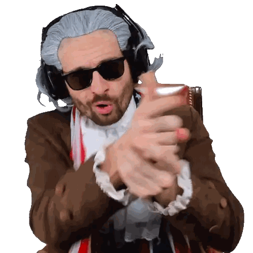 Bearded Man Clapping With Sunglasses And Headphones Sticker