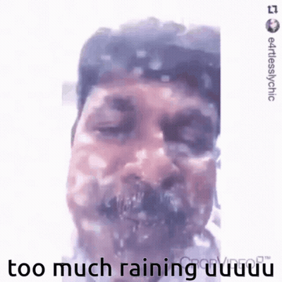 Bearded Man Covered In Water Too Much Raining GIF