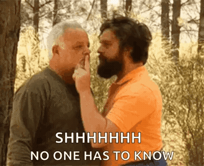 Bearded Man Covering Mouth, Another Man Hand To Face GIF