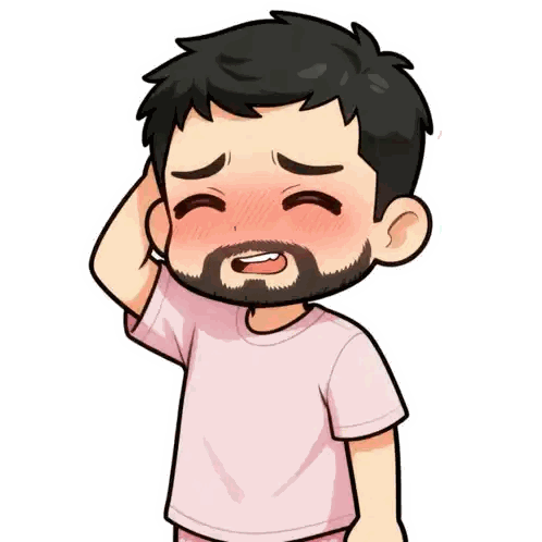 Bearded Man Covering Mouth Sticker