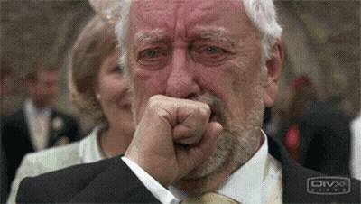 Bearded Man Crying Covering Mouth GIF