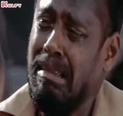Bearded Man Crying With Eyes Closed And Tears GIF