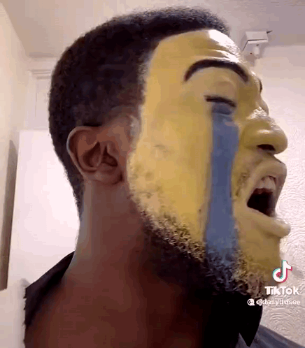 Bearded Man Crying With Tear GIF