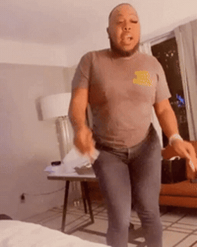 Bearded Man Dancing In J T-Shirt GIF