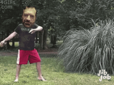 Bearded Man Dancing In Park With JibJab GIF