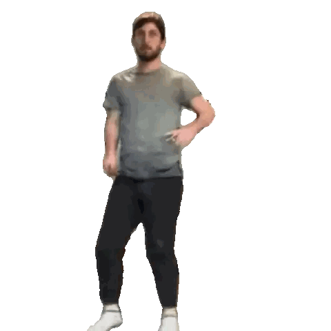 Bearded Man Dancing With Hands In Pockets Sticker