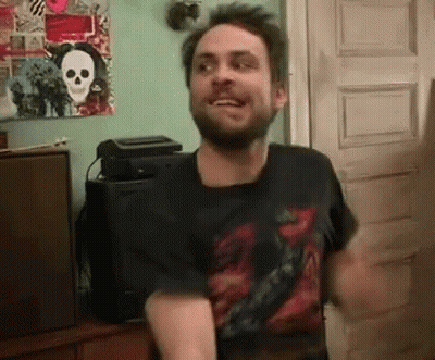 Bearded Man Dancing With Skull Poster GIF