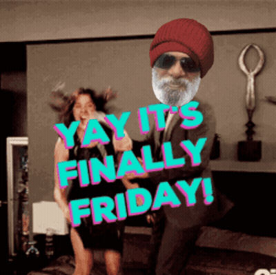 Bearded Man Dancing With Woman Yay It's Finally Friday GIF