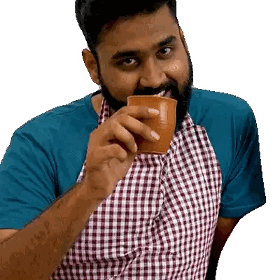 Bearded Man Drinking Coffee Sticker