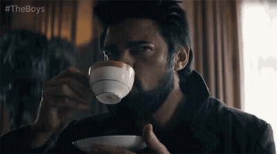 Bearded Man Drinking Cup GIF