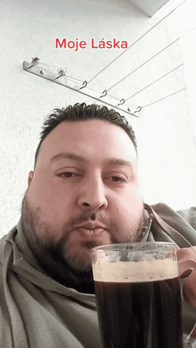 Bearded Man Drinking Glass Moje Laska GIF